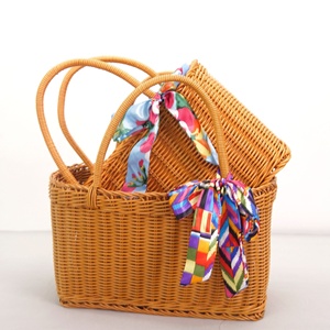 핫 세일 플라스틱 라탄 손잡이 달린 보관 바구니 쇼핑, 꽃, 채소 및 피크닉용 - Product Image 3