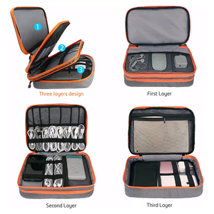 Étui de voyage <span class=keywords><strong>portable</strong></span> pour accessoires électroniques, organiseur de câbles, housse de protection, sac de transport pour gadgets, organiseur de chargeurs USB et clés USB - Product Image 3
