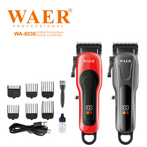 WAER เครื่องตัด<span class=keywords><strong>ผม</strong></span>มืออาชีพ สี<span class=keywords><strong>แดง</strong></span>และสีดำ 2 สี แบบปรับระดับได้ พร้อมตะขอแขวน พกพาสะดวกสำหรับผู้ชาย - Product Image 2