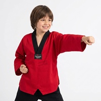 Seragam Bela Diri Taekwondo Dobok Bahan Katun Poliester Bernapas, Cocok untuk Latihan dan Kompetisi, Karate Judo Custom