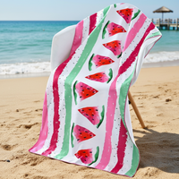 Watermeloen Microfiber Strandlaken Snel Droog Zandvrij Geprint Fruit Sublimatie Gepersonaliseerd Logo Kindveilig