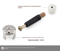 Conector Minifix Sin Plomo 3 en 1 de Acero al Carbono No Tóxico para Muebles, Pernos de Conexión, Soportes de Estantes o Accesorios para Colchones