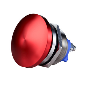 16mm 19mm 22mm Momentary Heavy Duty Stainless Steel Waterproof IP65 Dome Head Mushroom <b>Push</b> <b>Button</b> <b>Switch</b> - Product Image 1