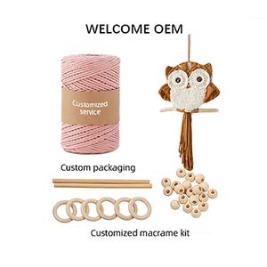 Color 8mm Macrame Cord 1M Cuerda <span class=keywords><strong>de</strong></span> algodón Compra a granel para macramé Hamaca Ropa <span class=keywords><strong>de</strong></span> casa - Product Image 6