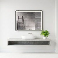 Miroir LED rectangulaire encadré en stock en Chine pour salle de bain