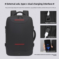 Sac à dos de voyage extensible de grande capacité pour ordinateur portable pour hommes Sac de voyage compressé sous vide à fermeture éclair Oxford étanche