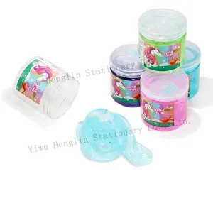热卖果冻软彩色透明粘液，带闪光星星配件，适用于儿童粘液制作套件