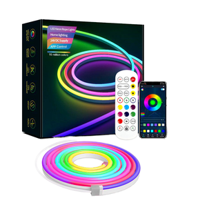 Tira de Luz LED de Neón Flexible de 5m/16 pies, 12V 24V SMD RGB <span class=keywords><strong>RGBIC</strong></span> Digital, Luces de Neón de Colores a Prueba de Agua - Product Image 1