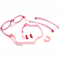 Lunettes de lecture unisexes en silicone TR, nouveau modèle, lunettes pour enfants avec chaîne détachable, cordon de serrage, plaquettes de nez remplaçables, style ovale