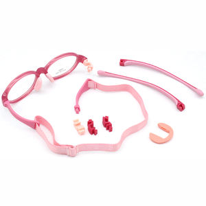 إطار نظارات قراءة من السيليكون TR للجنسين، موديل جديد لنظارات الأطفال مع سلسلة قابلة للفصل وحبل ربط ووسادة أنف قابلة للاستبدال بتصميم بيضاوي - Product Image 4