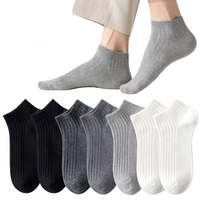 Chaussettes courtes unisexes en coton peigné pour hommes 2026 – Chaussettes côtelées douces et confortables pour le quotidien