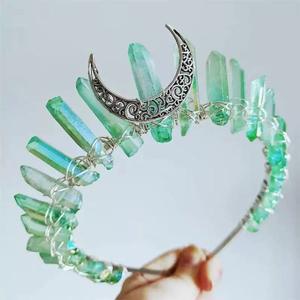 Diadema <span class=keywords><strong>de</strong></span> bruja Vintage Bohemia para mujer, diadema <span class=keywords><strong>de</strong></span> cristal crudo <span class=keywords><strong>de</strong></span> imitación, luna <span class=keywords><strong>de</strong></span> aleación, varita <span class=keywords><strong>de</strong></span> cristal natural, Aro para el pelo, regalo - Product Image 1