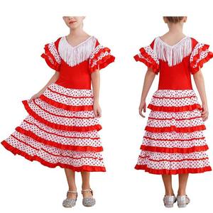 Disfraz de Bailarina de Flamenco Española para Niñas, <span class=keywords><strong>Vestido</strong></span> de Halloween para Niños, Material de Poliéster - Product Image 5