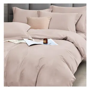 Lençóis de cama em microfibra escovado supermacio 1800TC, conjunto de lençóis em tamanho queen, cor sólida 90g, fabricados na China