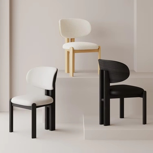 Silla de Comedor Moderna Estilo Lana de <span class=keywords><strong>Cordero</strong></span> VL, Decoración Suave, Madera Minimalista, Forro de Lana - Product Image 4