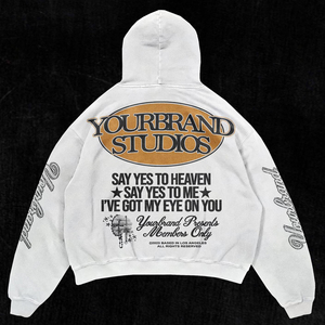 Yourbrand <b>Men's</b> <b>White</b> Hooded <b>Sweatshirt</b> Oversized Crucifix Print Casual Autumn Cotton Knitted Hoodie For <b>Men</b> In High Quality - Product Image 6