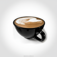 Mug à café en céramique noire de qualité supérieure 350 ml Grande capacité Tasse en grès pour l'art du latte Espresso et le thé de l'après-midi