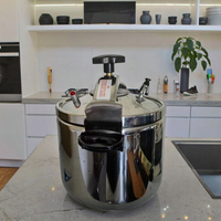 Ensemble de casseroles à pression écologiques en acier inoxydable de 4 L pour cuisinière à gaz, utilisation hôtelière, poignée en plastique, sans revêtement