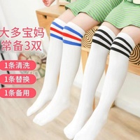 Chaussettes d'étudiant tricotées au genou blanches et noires personnalisées en gros pour filles Chaussettes en maille jeune haute compression respirantes et solides