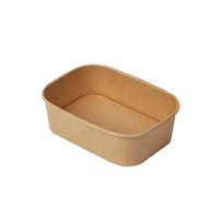 Bol en papier kraft jetable, biodégradable, écologique, 100 % respectueux de l'environnement, compatible micro-ondes, réfrigérateur et four, boîte à lunch