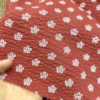 Tissu en coton froissé effet sel 80 g/m² imprimé à la main, sans repassage, en stock, motif floral, pour robe, chemise, jupe, largeur 50 pouces