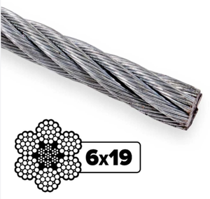 Cable de Acero para Remolque y Elevación 6x19 FC/iwrc, Cable de Acero Sin Galvanizar para Elevación y Traslado - Product Image 1