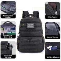 Sac à dos déjeuner pour ordinateur portable 17 pouces pour hommes sac isotherme antivol multifonctionnel de style tactique avec compartiment isotherme boîte à lunch