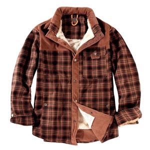 Custom Men's Casual Outdoor Autumn Winter Windproof Long Sleeve Plaid Work Flannel <strong>Lined</strong> Mens <strong>Fleece</strong> Jacket <strong>Shirt</strong> - Product Image 5