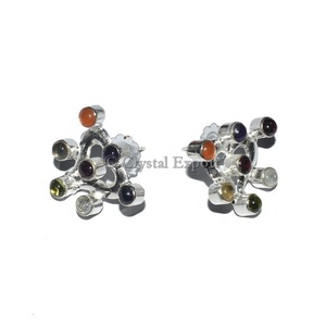 7 Chakra Heart Earrings - Product Image 1
