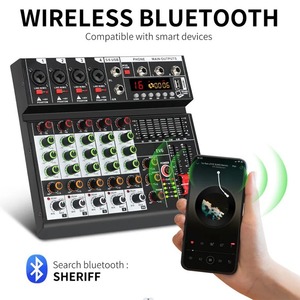 Mezclador de consola de sonido pequeño de <span class=keywords><strong>4</strong></span>/6/8CH, consola mezcladora de sonido portátil de Audio Digital profesional con tarjeta de sonido, grabación USB - Product Image 3