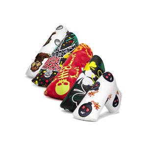 Hot Selling Magnetic Closure Golf Headcovers Embroidered Printing Logo Premium Leather Golf Blade <b>Putter</b> <b>Cover</b> - Product Image 3