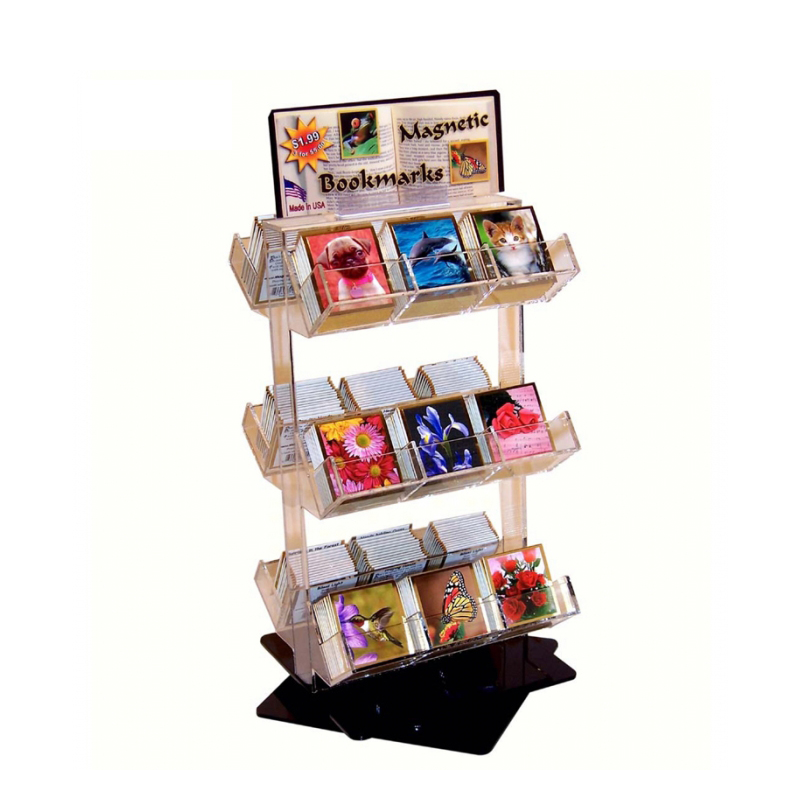 Apache Customizable Oak Wood Gift Card Storage Display Rack Custom Logo Powder Coated Finish Floor Standing for Supermarket Mall — view 4