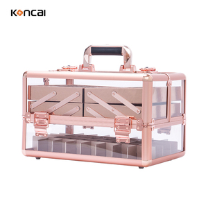 For New Arrival Geometric Durable Aluminum Manicure Working Station Cover Closure for Salon Makeup Studio Rolling <strong>Nail</strong> <strong>Case</strong> - Product Image 3