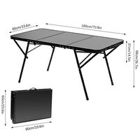 Table de pique-nique pliante ultra-légère en aluminium à 6 places, portable pour le camping et les voyages en extérieur