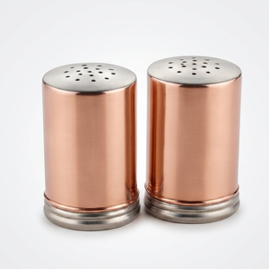 Ensemble de salières et poivrières en cuivre de qualité supérieure, récipients cylindriques en métal pour épices, supports de rangement minimalistes pour cuisine, résistants à la rouille - Product Image 1