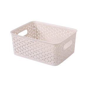 Storage Bins Rectangle Stackable Plastic Storage <b>Boxes</b> With Lid For Home Organizing Off White <b>Brown</b> White Color Options - Product Image 2