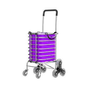 Aluminum Alloy <b>Foldable</b> Shopping <b>Cart</b>, Portable Household Trolley for Grocery & Package - Product Image 1
