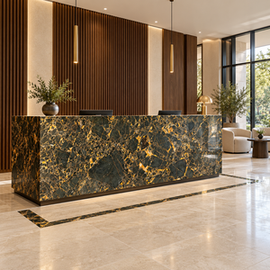 Grande dalle de marbre Nero Portoro naturel, imperméable et polie, pour murs et sols de villas, salons, salles de bain et hôtels, style moderne, garantie 1 an - Product Image 3