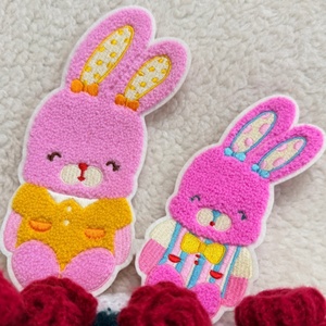 Parches de bordado de chenilla con diseño de conejo de dibujos animados, ecológicos, sin olor, para coser en la ropa de los niños. - Product Image 2