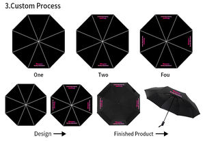 Parapluie pliant promotionnel, cadeau, protection solaire extérieure, coupe-vent, anti-UV, parapluie automatique personnalisé avec logo - Product Image 5