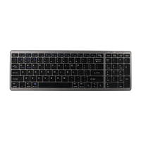 Kit Clavier et Souris Ergonomique Portable Ultra Fin 2,4 GHz Sans Fil avec Rétroéclairage LED, 78 Touches à Switch Noir, 1200 DPI, Rechargeable