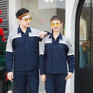 Ropa de trabajo de protección laboral antiestática de verano para hombres y mujeres, diseño fino de manga larga de algodón transpirable resistente al desgaste - Product Image 2