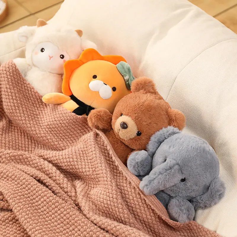oem quality custom design cute soft plush sheep elephant bear lion toy stuffed animals cheap animal doll manufacturer