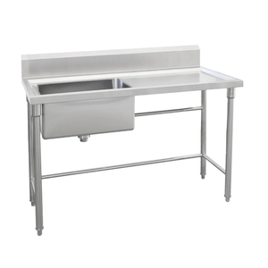 Évier commercial en acier inoxydable, évier de blanchisserie, évier de cuisine à cuve unique avec égouttoir, adapté aux cuisines et salles à manger - Product Image 2