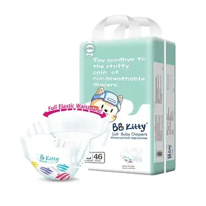 BB Kitty Hygiene Products Disposable Nappy Factory Custom Wholesale Baby Diaper Wholesale Size 3 Newborn Diapers/Nappies M