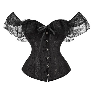 Corset <span class=keywords><strong>Tops</strong></span> cho phụ nữ Công Chúa Phục Hưng áo nịt ngực với Sheer lưới tay áo ren lên cổ điển bustiers đồ lót off-vai hàng đầu - Product Image 1