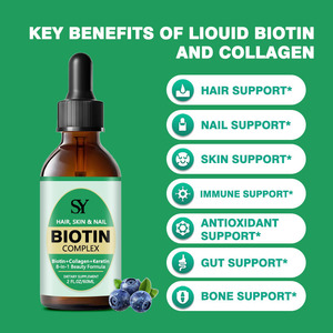 Compre a granel complejo de biotina de alta calidad líquido gotas colágeno queratina soporte cabello piel y uñas salud líquido - Product Image 3