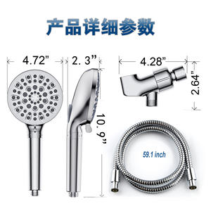 Cabezal de Ducha con 7 Funciones de Rociado, Masaje, Lluvia y Burbujas, Portátil, Cromado, Fácil de Limpiar, con Filtro - Product Image 3