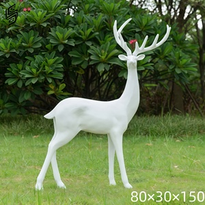 Escultura de Arte Animal de Ciervo con Manchas Blancas de Resina Hecha a Mano, Tamaño Real, para Decoración de Exteriores, Salón, Hotel, Jardín - Product Image 1