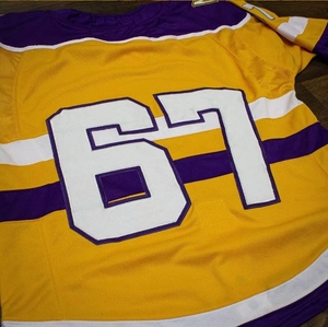 Personalizado pantalla de seda manga corta Sticheds Pakistán clásico divertido clásico algodón blanco verde niños uniforme Chicago Hockey Jersey - Product Image 3